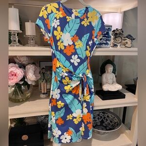J. McLaughlin Blue Floral Midi Dress